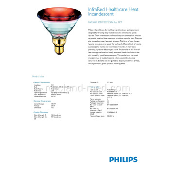 PHILIPS PAR 38 IR roșu 150W 230V E27